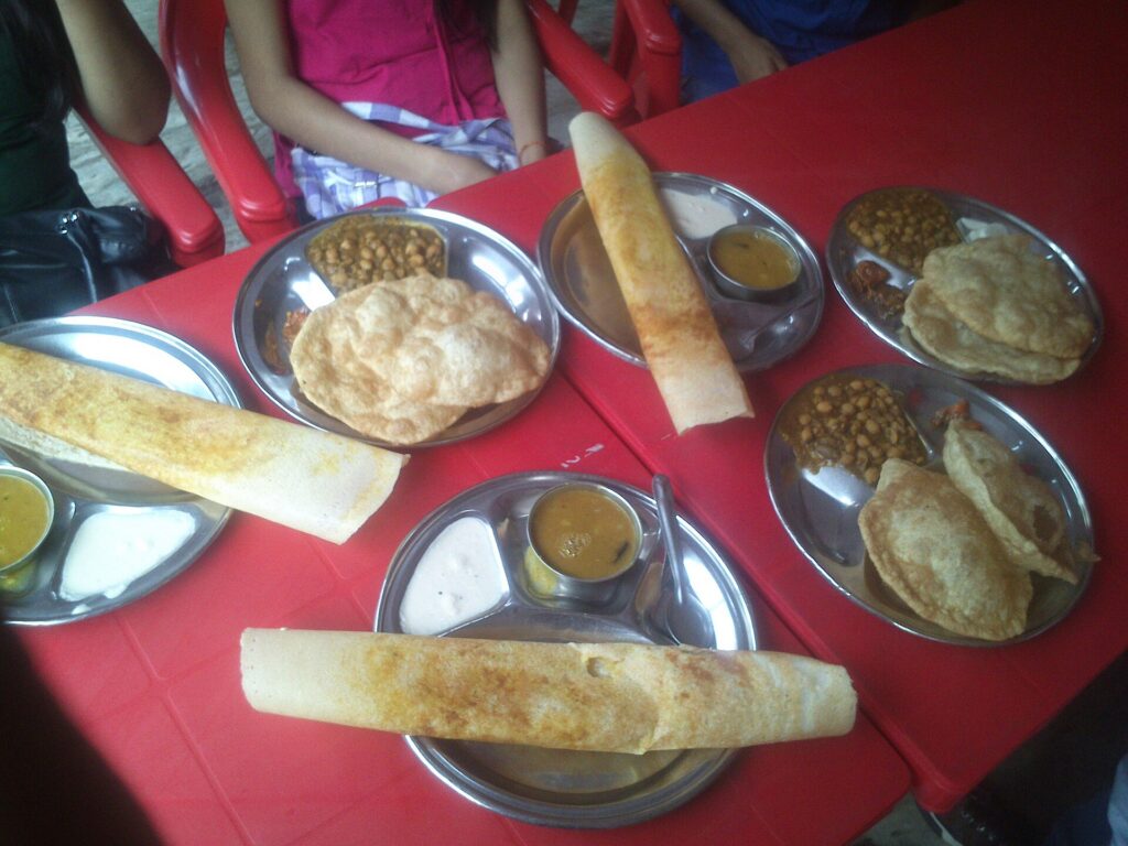 Crepes de arroz y urad (Doṣā / Dosa)
