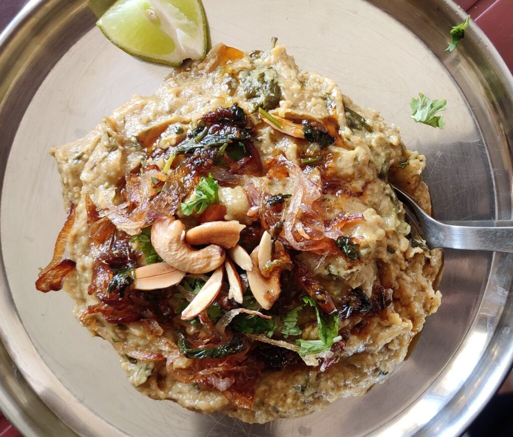 Haleem is Ramzan Special dish. Vegetable Haleem is very healthy, highly protein rich, complete meal, nutritious for all Vegetarians. This is a combination of different lentils, spices, ghee, dry fruits and the taste why it is as mouth watering as the non-veg haleems available in the Ramzan Season. Though making this at home is a very lengthy process, it's worth that effort when it comes to the taste.