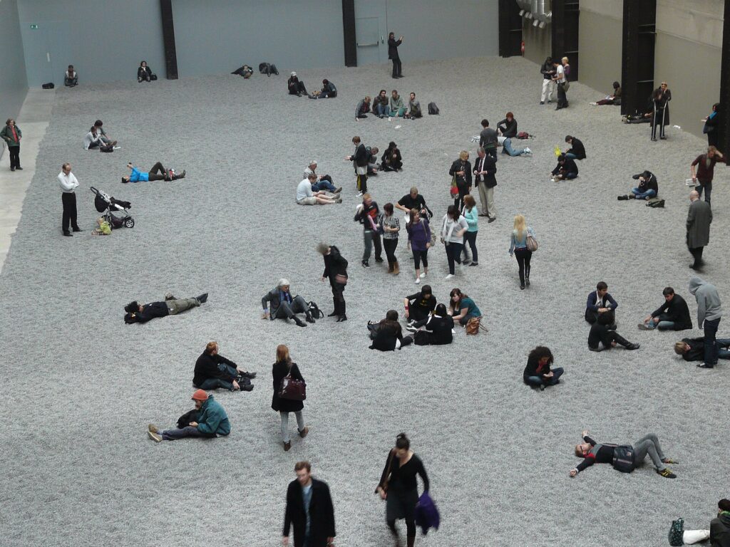 'Sunflower Seeds' by Ai Weiwei, Tate Modern Turbine Hall. This photo was taken on October 12, 2010 in Blackfriars Road, London, England, GB, using a Panasonic DMC-FZ18.